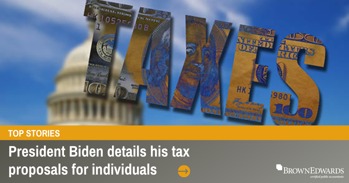 President Biden details his tax proposals for individuals